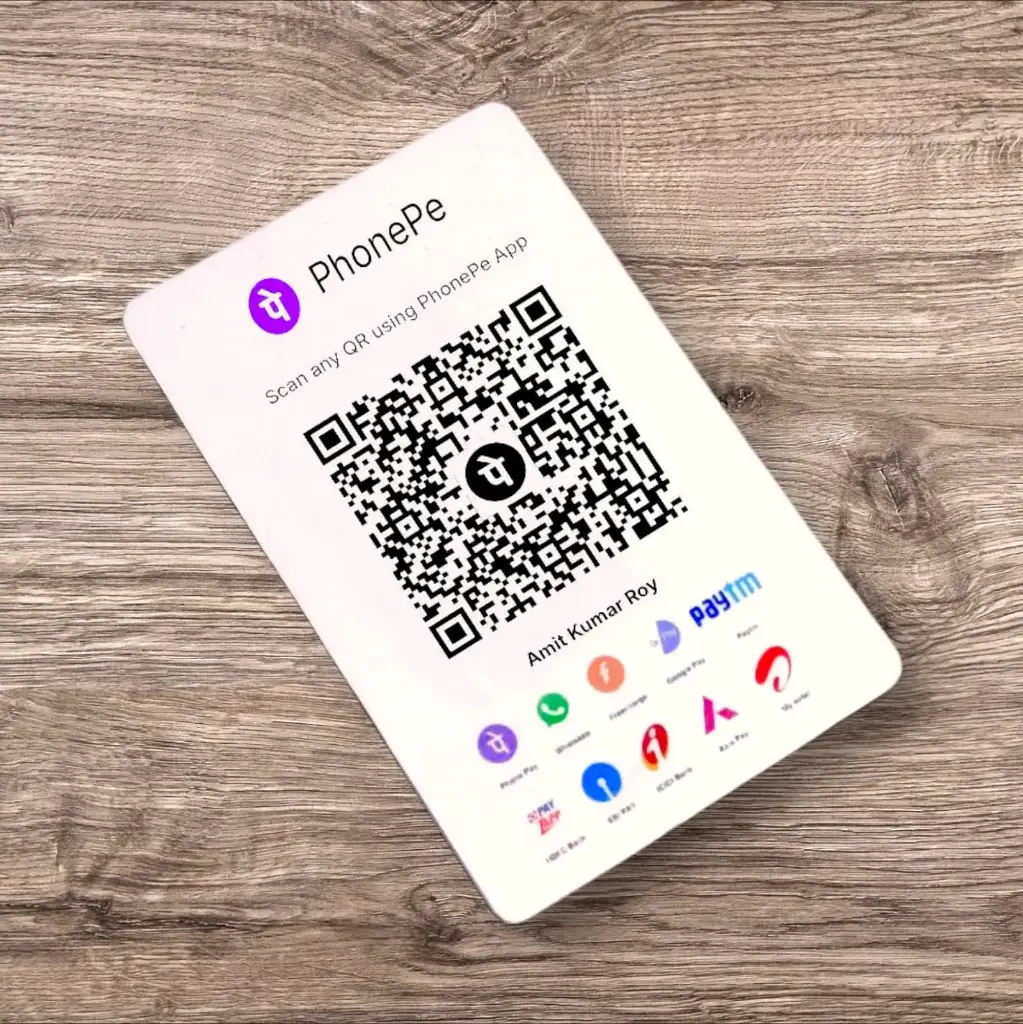 Phone pay & Google pay Qr pvc card